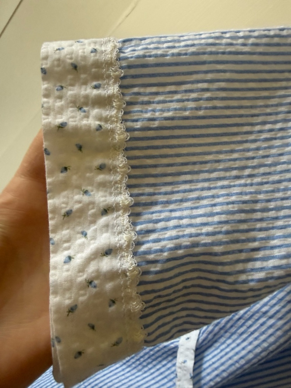 Vintage Cottagecore Robe Light Blue Floral Cotton Blend Floral Blueberries - Picture 14 of 15
